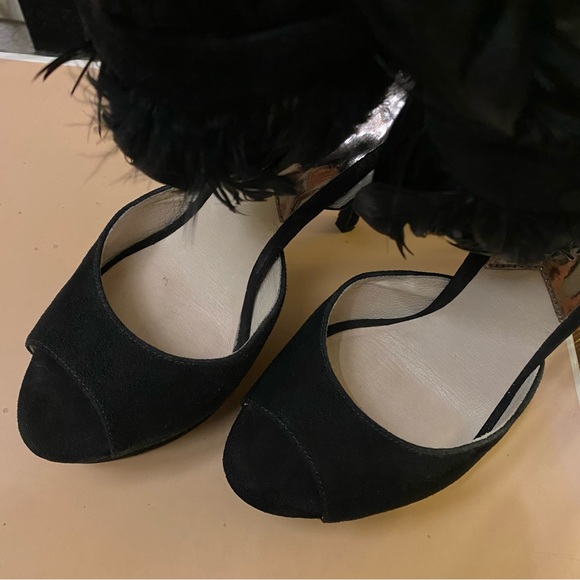 Michael Kors Vasha Suede Platform Open Toe Heels Size 5.5 - Picture 10 of 14